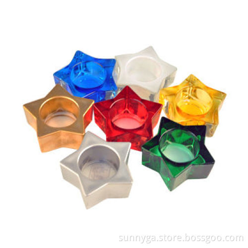 Colored Star Candle Holders, Various Colors Available, ASTM Mark, 32mm Height
